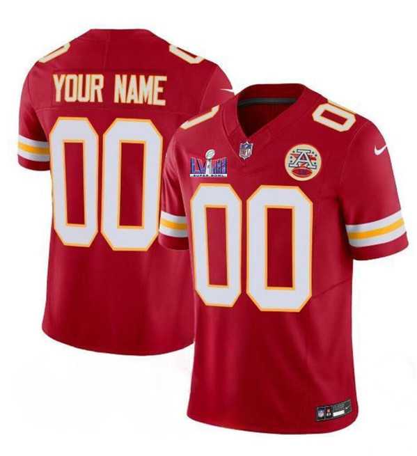 Men & Women & Youth Kansas City Chiefs Active Player Custom Red 2024 F.U.S.E. Super Bowl LVIII Patch Vapor Untouchable Limited Jersey->customized nfl jersey->Custom Jersey